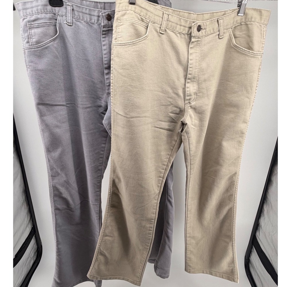 Vintage Sheplers Mens Jeans Tan Gray Bootcut Size 38 Made‎ USA Pants Bundle
